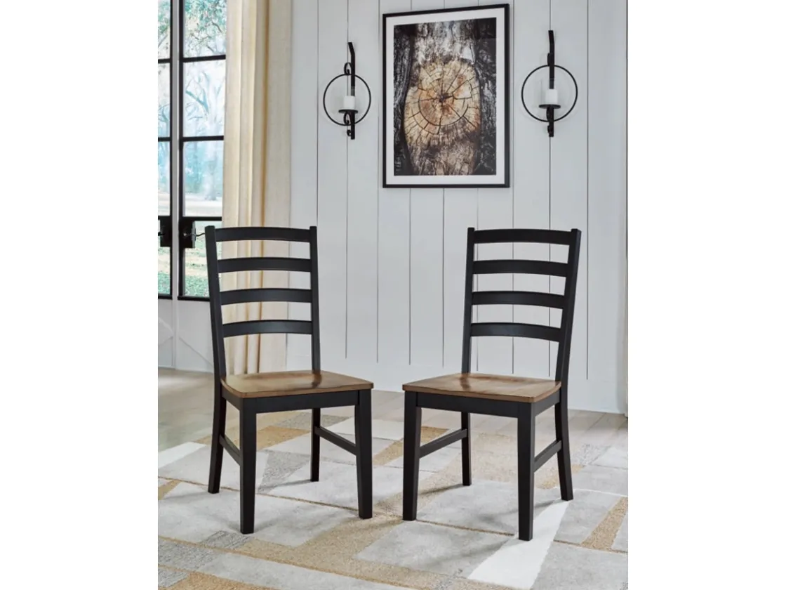 Mor Furniture Wildenauer Side Chair In Brown/Black, Set Of 2