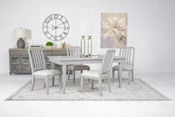 Mor Furniture Willowbrook Dining Table & 4 Chairs In Pebble, Slat