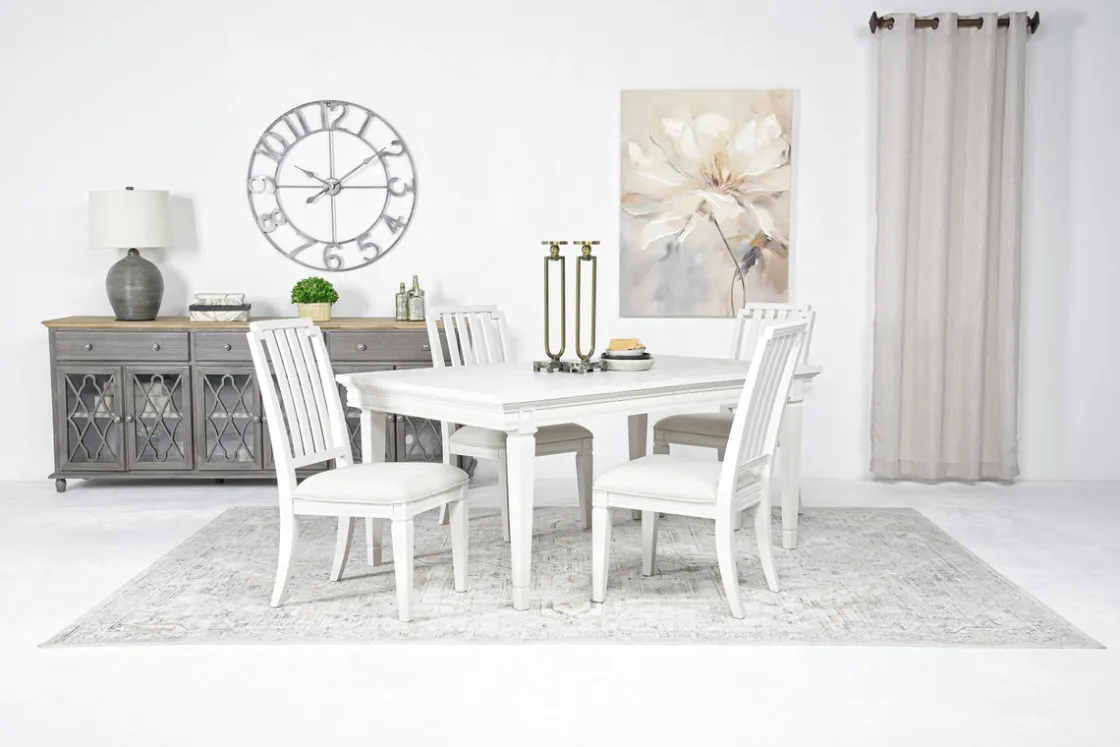 Mor Furniture Willowbrook Dining Table & 4 Chairs In Pebble, Slat