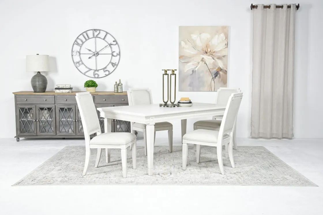 Mor Furniture Willowbrook Dining Table & 4 Chairs In Pebble, Slat