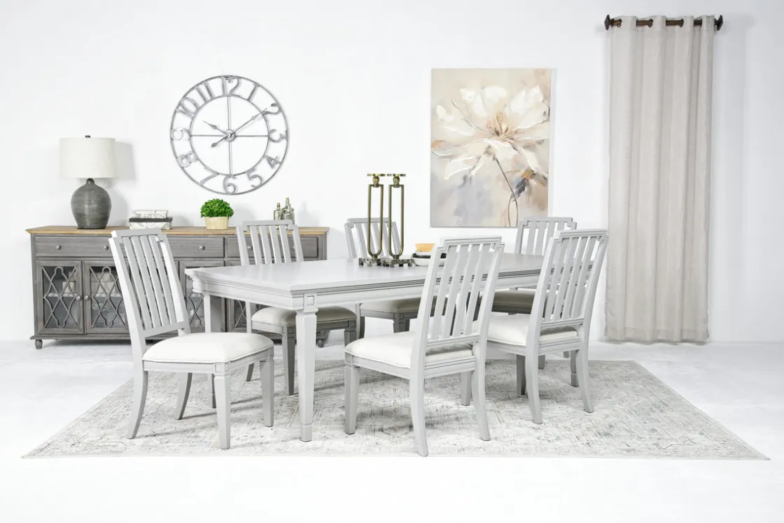 Mor Furniture Willowbrook Dining Table & 6 Chairs In Egg Shell White