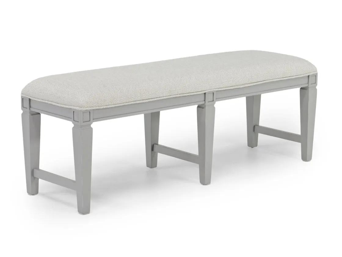 Mor Furniture Willowbrook Dining Table, 4 Chairs & Bench In Pebble, Slat