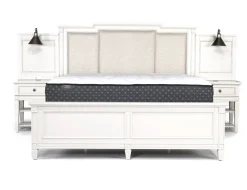 Mor Furniture Willowbrook Nightstand & Hutch W/ Lamp In Egg Shell White