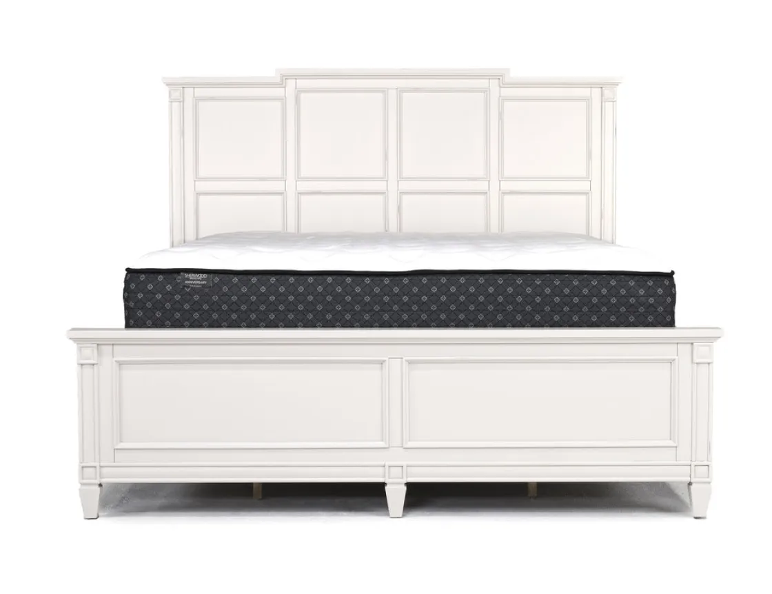 Mor Furniture Willowbrook Panel Bed, Dresser, Mirror & Nightstand In Pebble, Queen