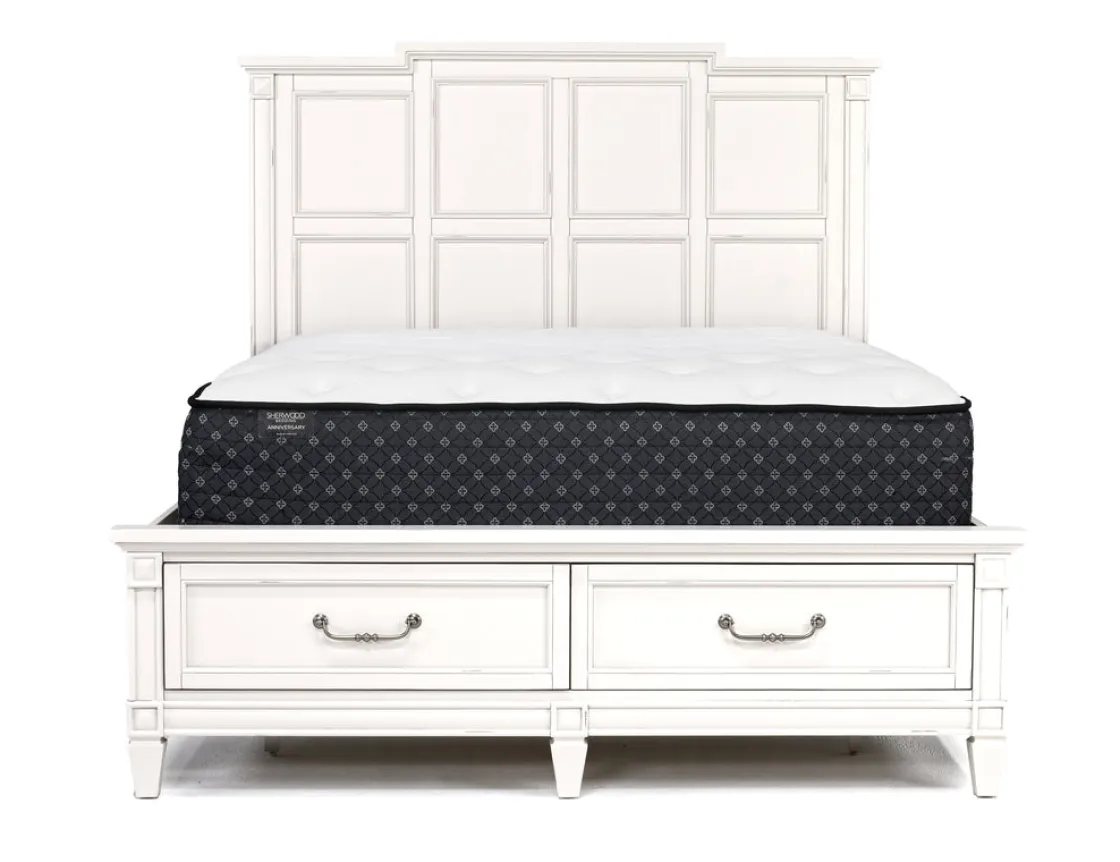 Mor Furniture Willowbrook Panel Bed, Dresser, Mirror & Nightstand In Pebble, Queen