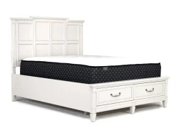 Mor Furniture Willowbrook Panel Bed, Dresser, Mirror & Nightstand In Pebble, Queen