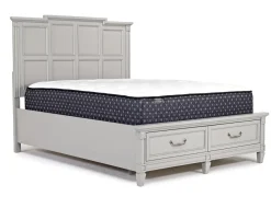 Mor Furniture Willowbrook Panel Bed, Dresser, Mirror & Nightstand In Pebble, Queen