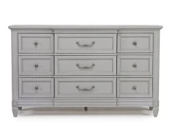 Mor Furniture Willowbrook Panel Bed, Dresser, Mirror & Nightstand In Pebble, Queen