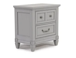 Mor Furniture Willowbrook Panel Bed, Dresser, Mirror & Nightstand In Pebble, Queen