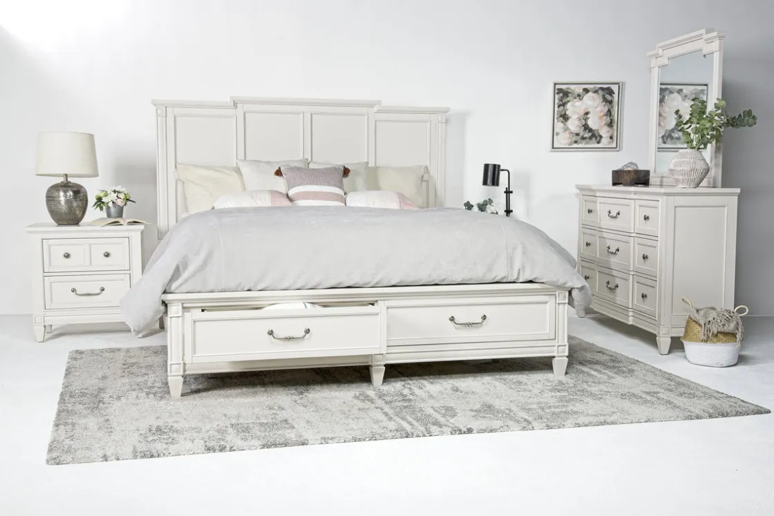 Mor Furniture Willowbrook Panel Bed In Pebble, Queen