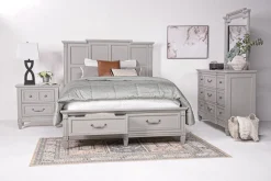 Mor Furniture Willowbrook Panel Bed In Pebble, Queen