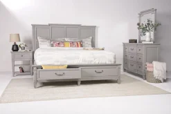 Mor Furniture Willowbrook Panel Bed In Pebble, Queen
