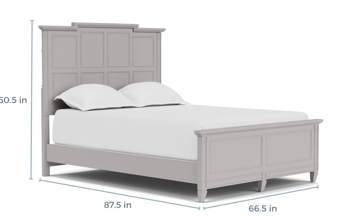 Mor Furniture Willowbrook Panel Bed In Pebble, Queen