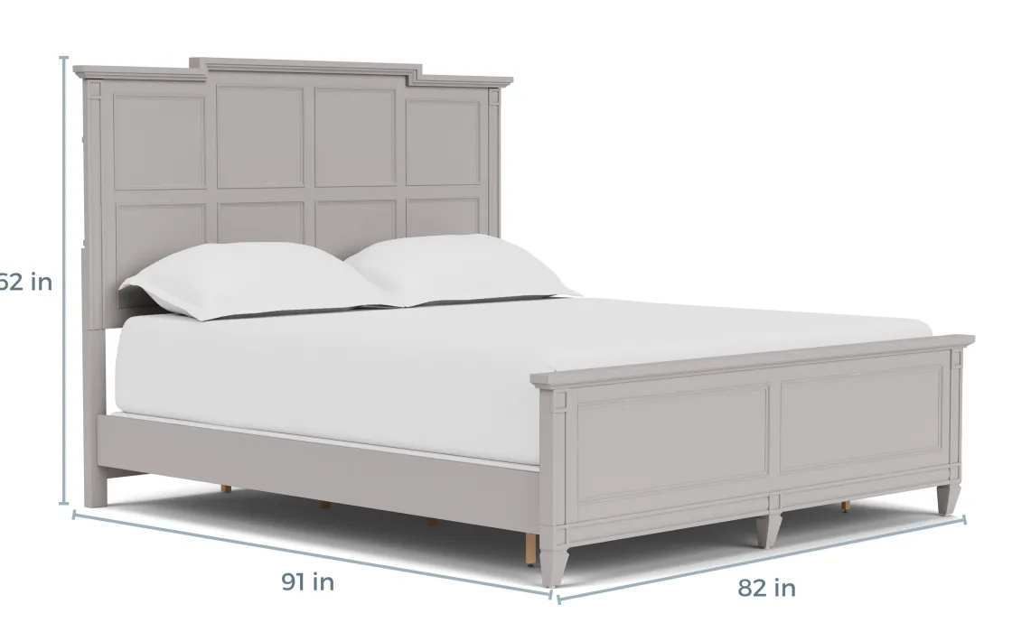 Mor Furniture Willowbrook Panel Bed In Pebble, Queen
