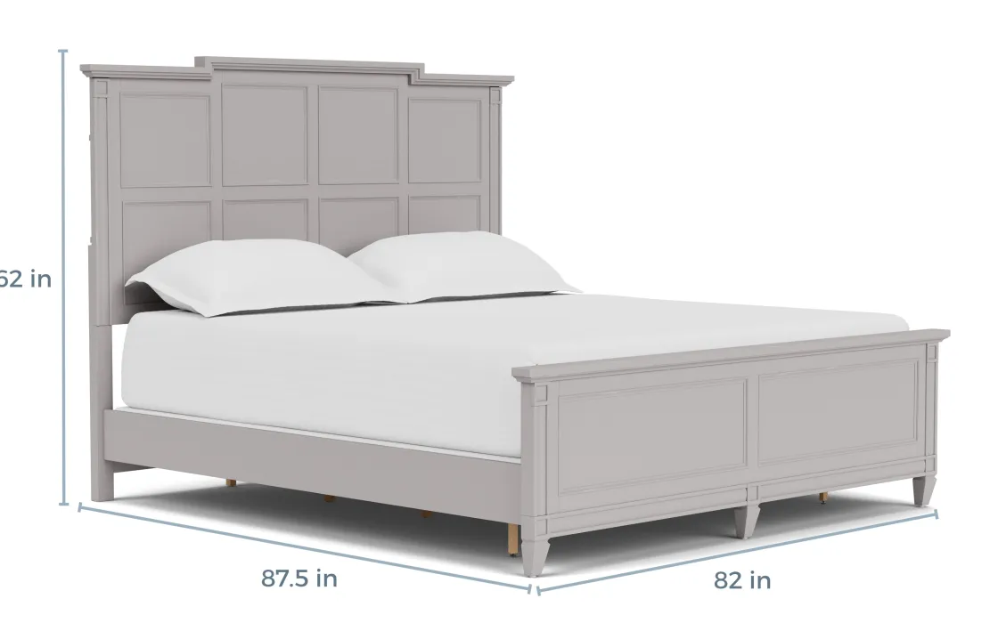 Mor Furniture Willowbrook Panel Bed In Pebble, Queen