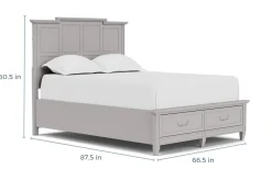 Mor Furniture Willowbrook Panel Bed In Pebble, Queen