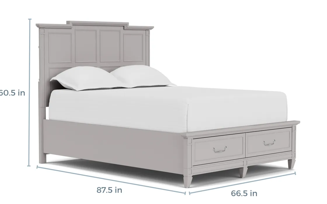 Mor Furniture Willowbrook Panel Bed In Pebble, Queen