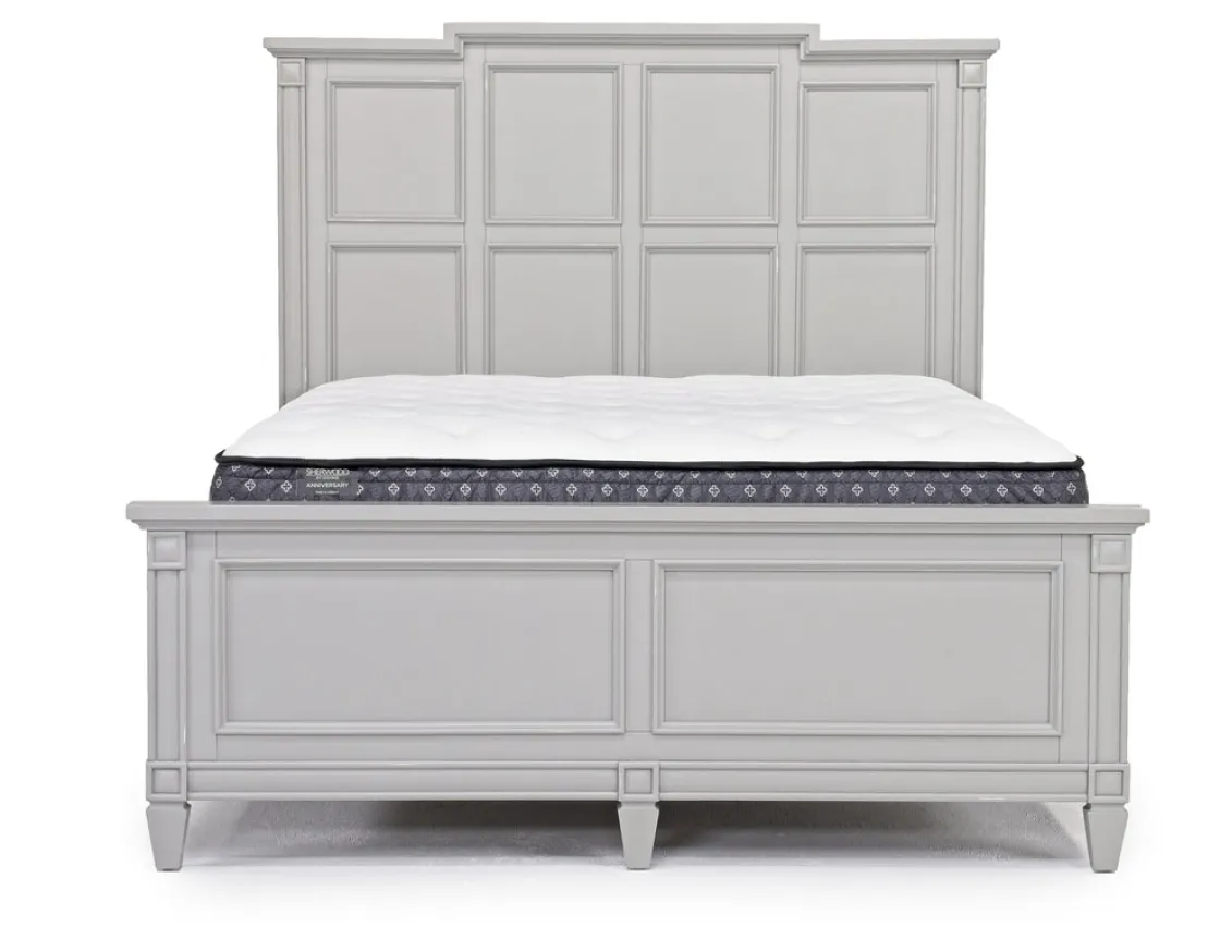 Mor Furniture Willowbrook Panel Bed In Pebble, Queen