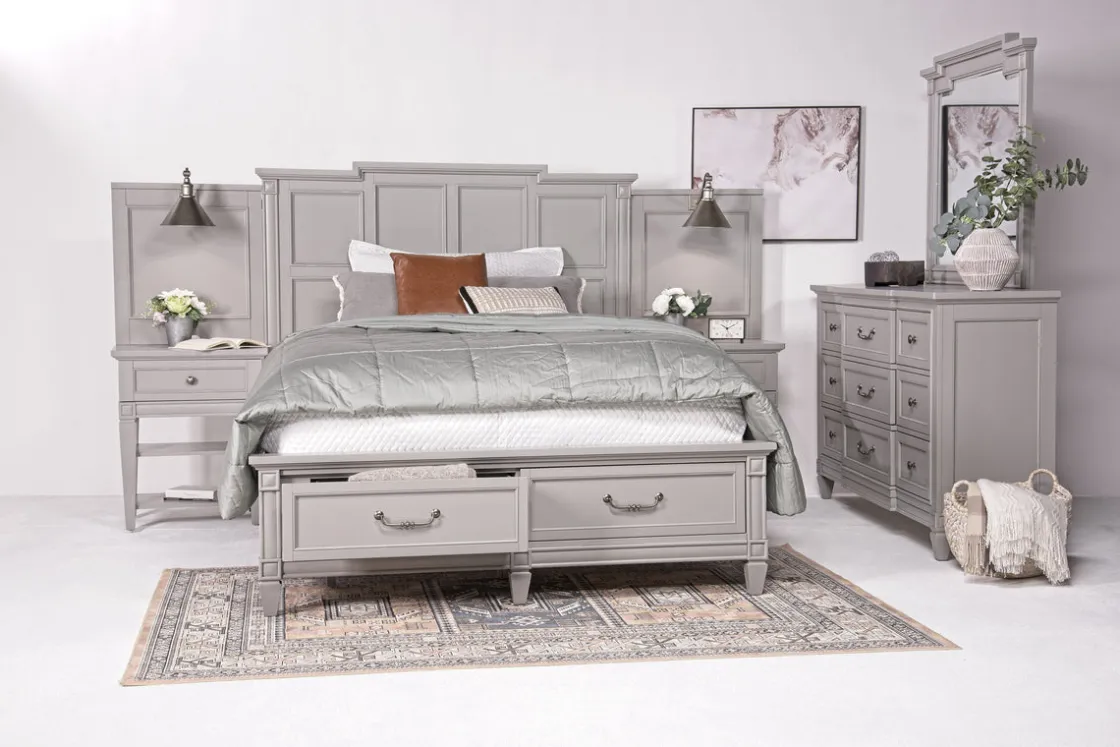 Mor Furniture Willowbrook Panel Wall Bed In Pebble, Queen