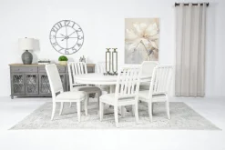 Mor Furniture Willowbrook Round Dining Table & 6 Chairs In Pebble