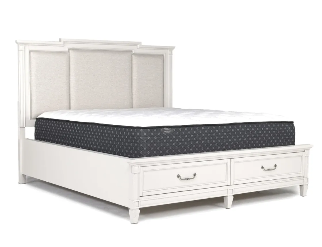 Mor Furniture Willowbrook Upholstered Panel Bed In Pebble, Queen