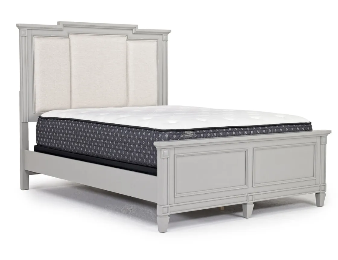 Mor Furniture Willowbrook Upholstered Panel Bed In Pebble, Queen