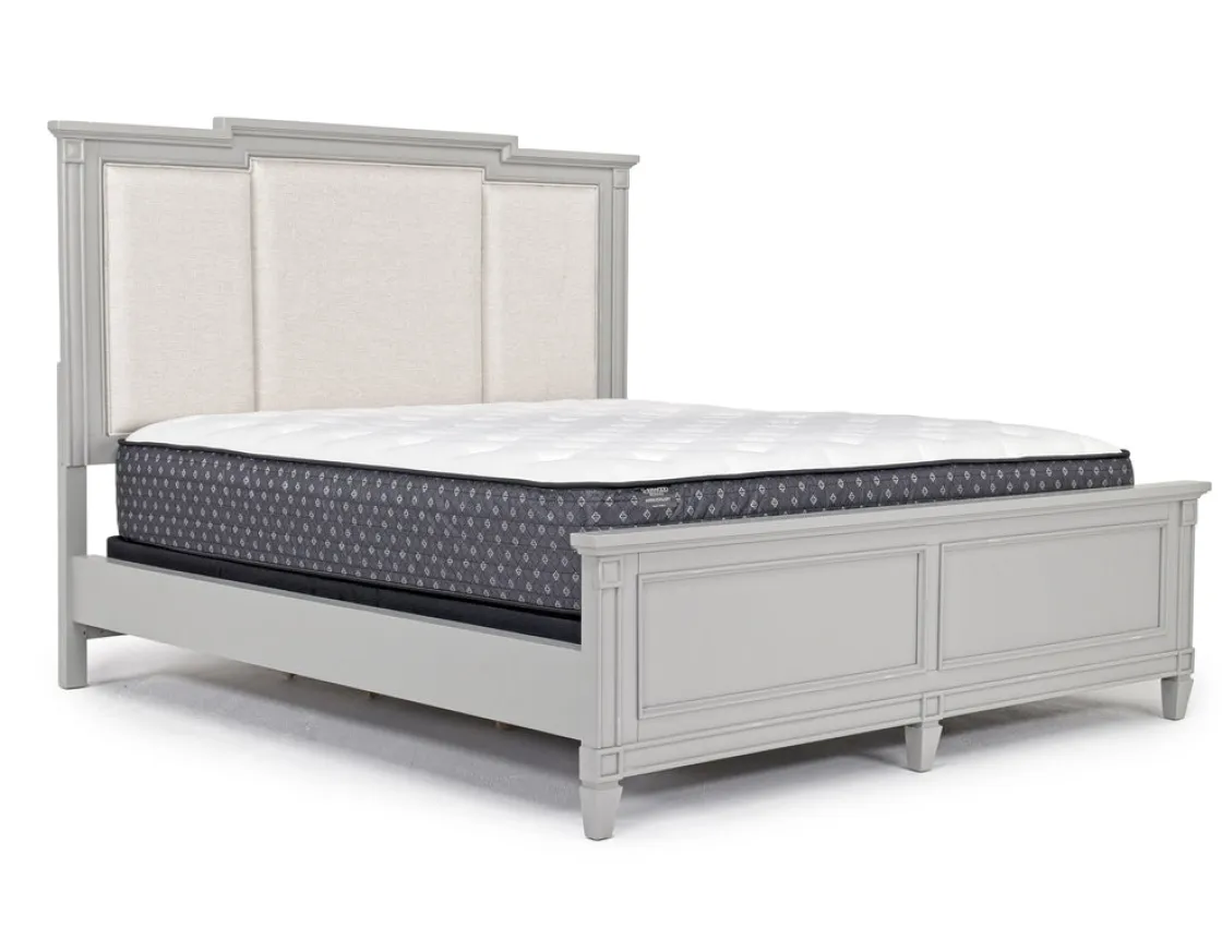 Mor Furniture Willowbrook Upholstered Panel Bed In Pebble, Queen