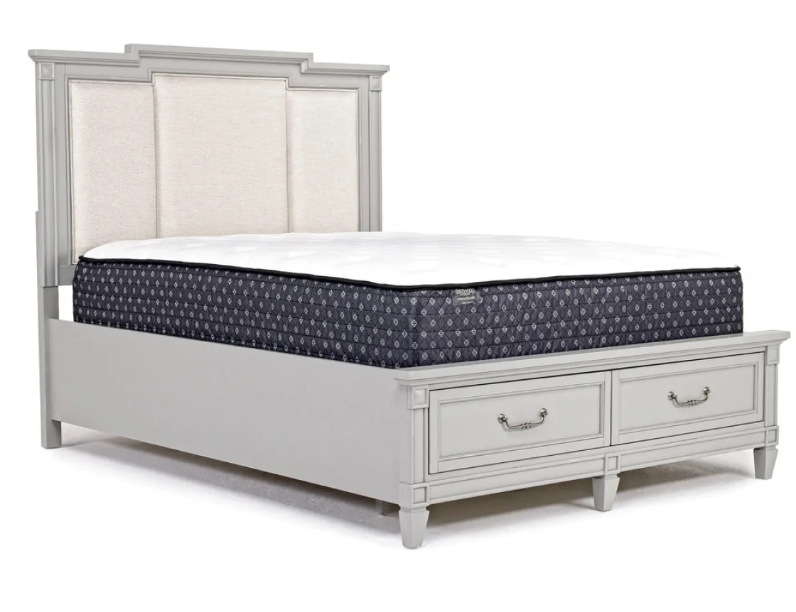 Mor Furniture Willowbrook Upholstered Panel Bed In Pebble, Queen