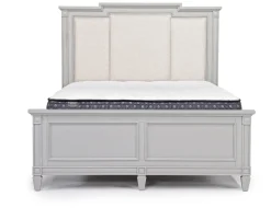 Mor Furniture Willowbrook Upholstered Panel Bed In Pebble, Queen