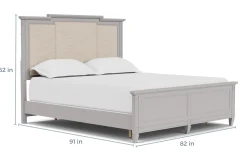 Mor Furniture Willowbrook Upholstered Panel Bed In Pebble, Queen