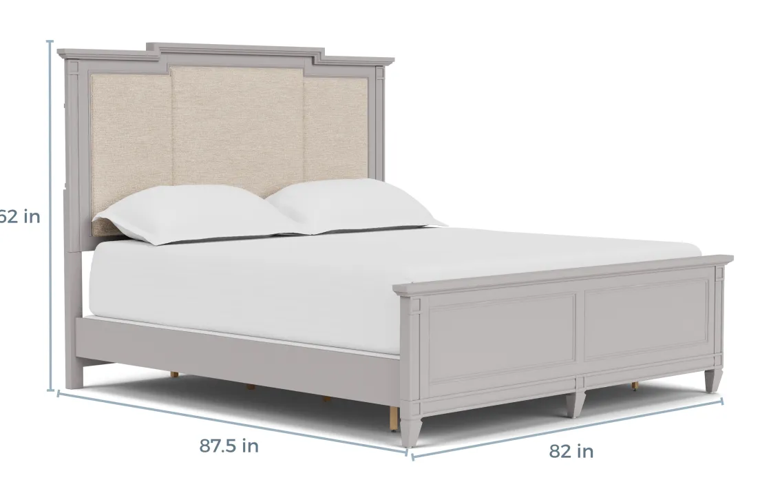 Mor Furniture Willowbrook Upholstered Panel Bed In Pebble, Queen