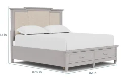Mor Furniture Willowbrook Upholstered Panel Bed In Pebble, Queen