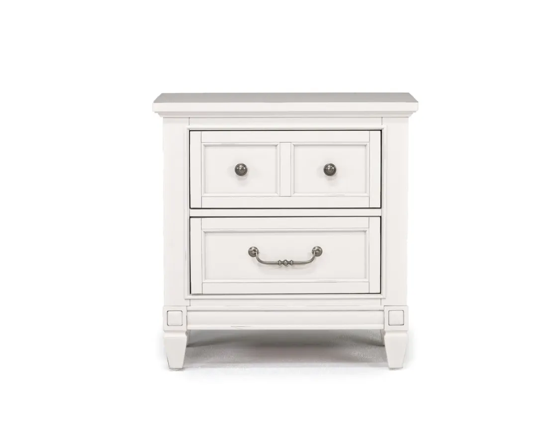 Mor Furniture Willowbrook Upholstered Panel Bed, Dresser, Mirror & Nightstand In Pebble, Queen