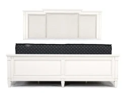 Mor Furniture Willowbrook Upholstered Panel Bed, Dresser, Mirror & Nightstand In Pebble, Queen