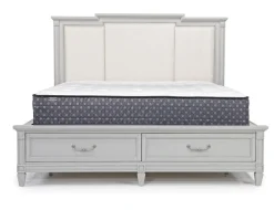 Mor Furniture Willowbrook Upholstered Panel Bed, Dresser, Mirror & Nightstand In Pebble, Queen