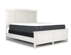 Mor Furniture Willowbrook Upholstered Panel Bed, Dresser, Mirror & Nightstand In Pebble, Queen
