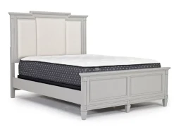 Mor Furniture Willowbrook Upholstered Panel Bed, Dresser, Mirror & Nightstand In Pebble, Queen