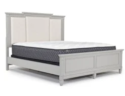 Mor Furniture Willowbrook Upholstered Panel Bed, Dresser, Mirror & Nightstand In Pebble, Queen