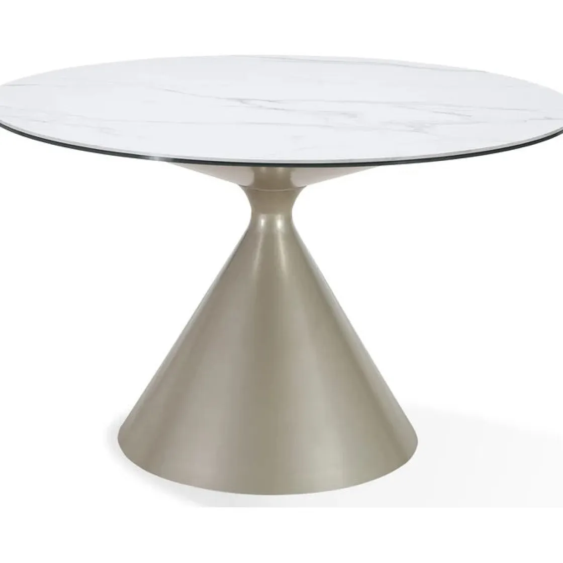 Mor Furniture Winston Round Dining Table & 2 Stools In White/Cream