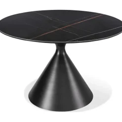 Mor Furniture Winston Round Dining Table & 4 Chairs In Black/Ash Gray