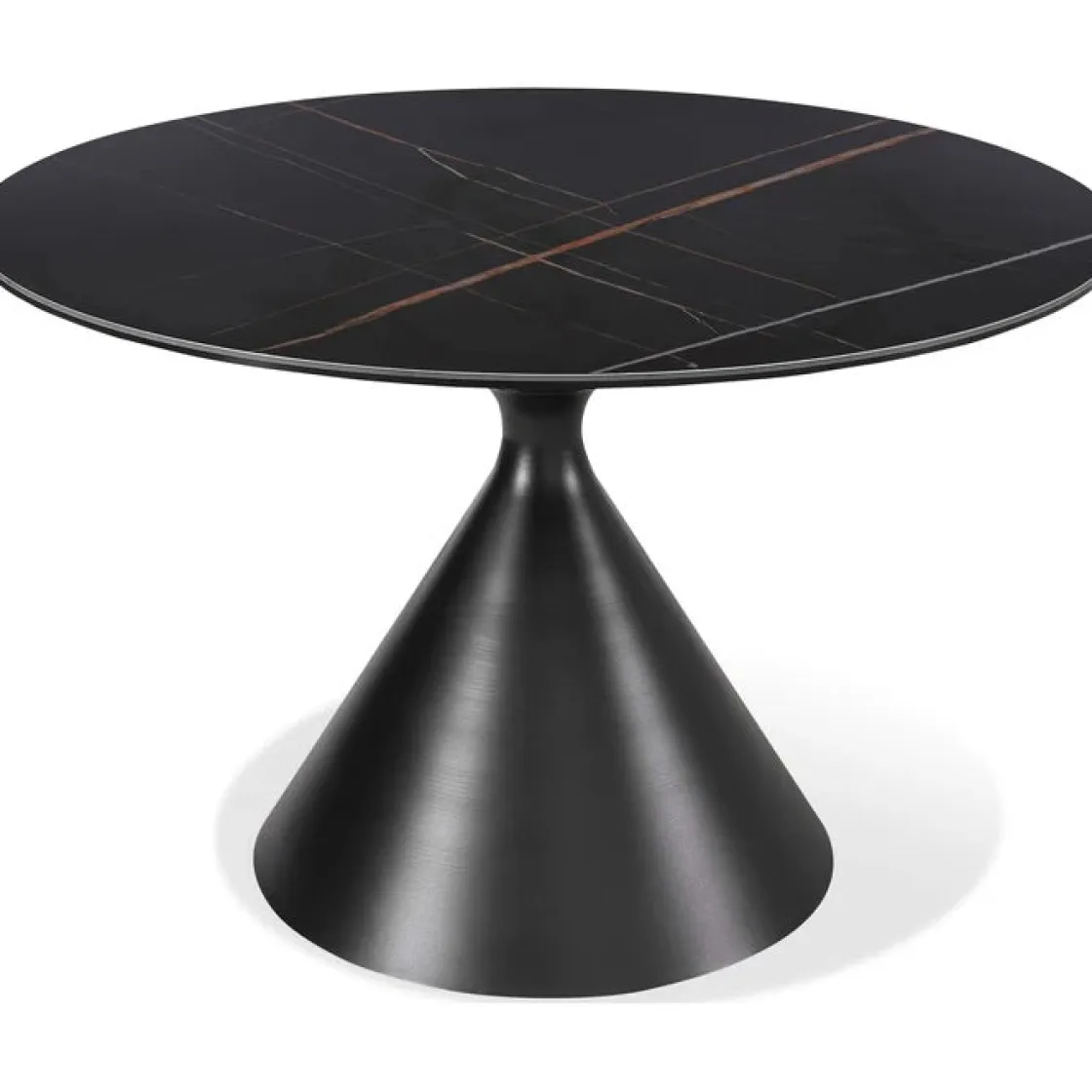 Mor Furniture Winston Round Dining Table & 4 Chairs In Black/Ash Gray