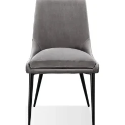 Mor Furniture Winston Round Dining Table & 4 Chairs In Black/Ash Gray