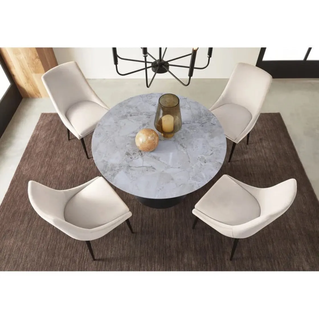 Mor Furniture Winston Round Dining Table In Black Sintered Stone