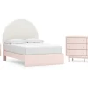 Kids Mor Furniture Wistenpine Panel Bed W/ Storage, Dresser, Mirror & Nightstand In Blush, Twin