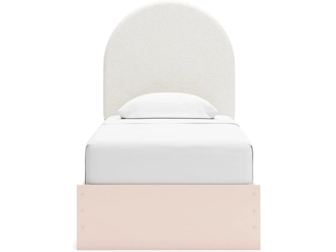Kids Mor Furniture Wistenpine Panel Bed W/ Storage, Dresser, Mirror & Nightstand In Blush, Twin