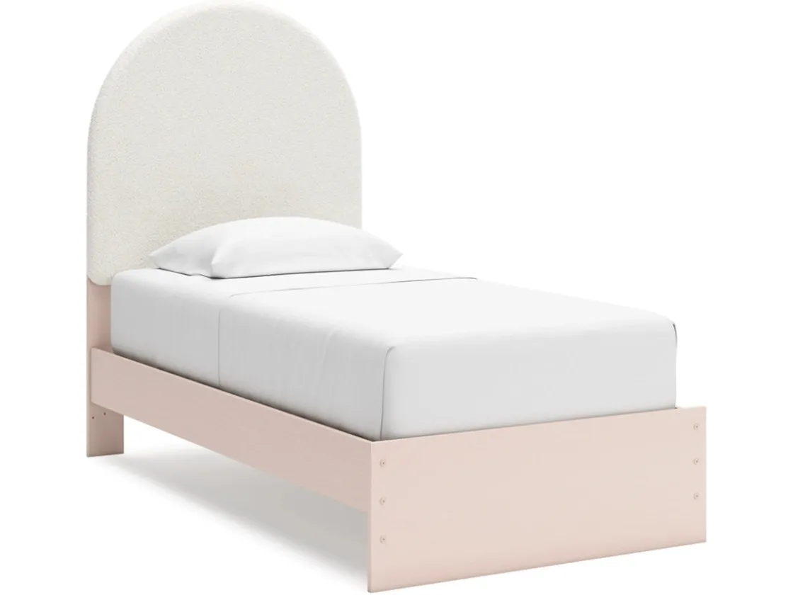 Kids Mor Furniture Wistenpine Panel Bed W/ Storage, Dresser, Mirror & Nightstand In Blush, Twin
