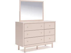 Kids Mor Furniture Wistenpine Panel Bed W/ Storage, Dresser, Mirror & Nightstand In Blush, Twin