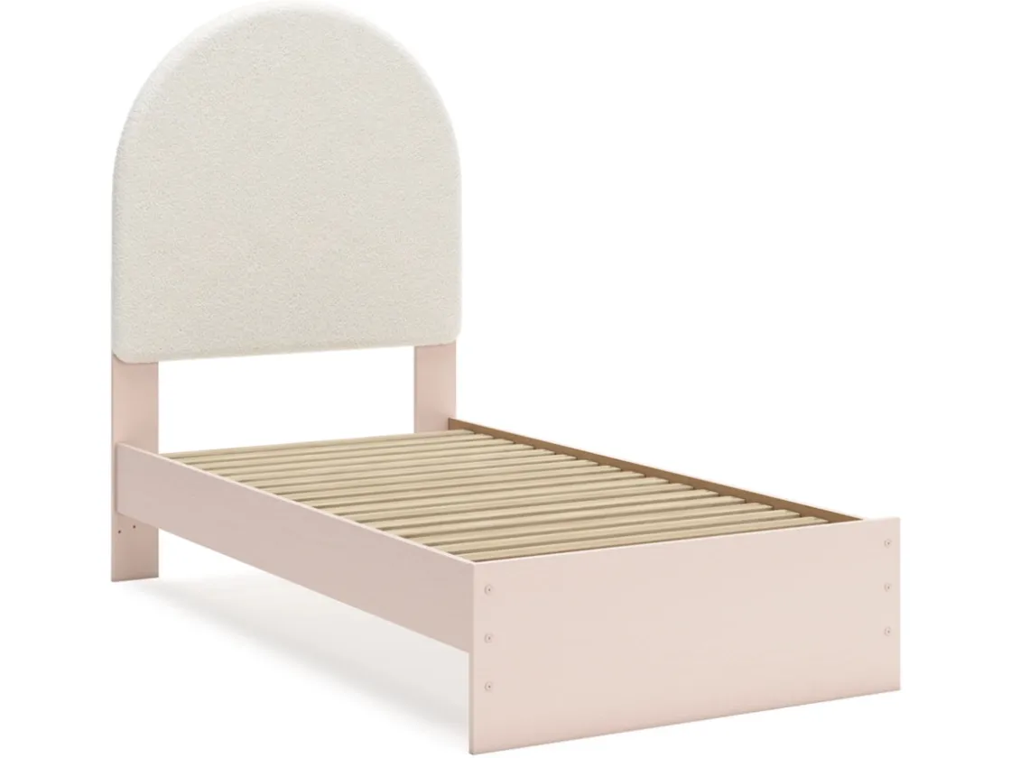 Kids Mor Furniture Wistenpine Panel Bed W/ Storage, Dresser, Mirror & Nightstand In Blush, Twin