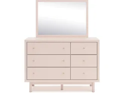 Kids Mor Furniture Wistenpine Panel Bed W/ Storage, Dresser, Mirror & Nightstand In Blush, Twin