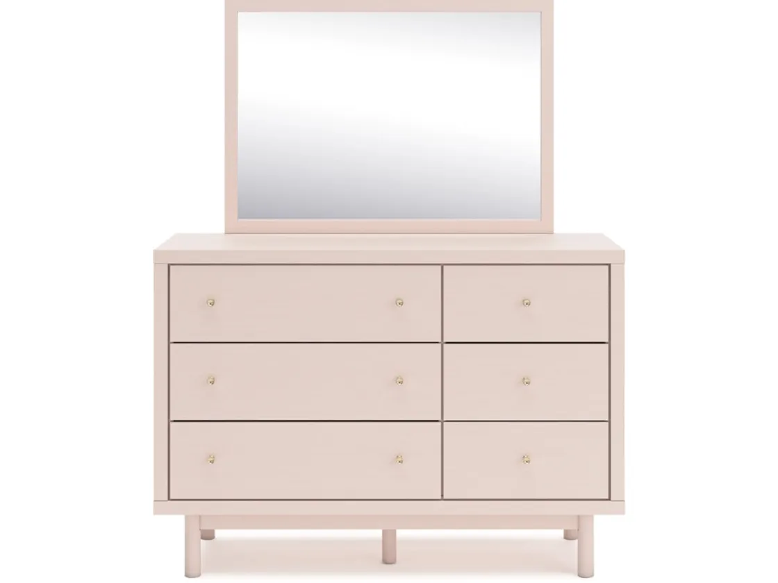 Kids Mor Furniture Wistenpine Panel Bed W/ Storage, Dresser, Mirror & Nightstand In Blush, Twin